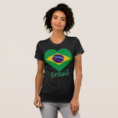 ブラジルの旗のハート Tシャツ (正面フル)