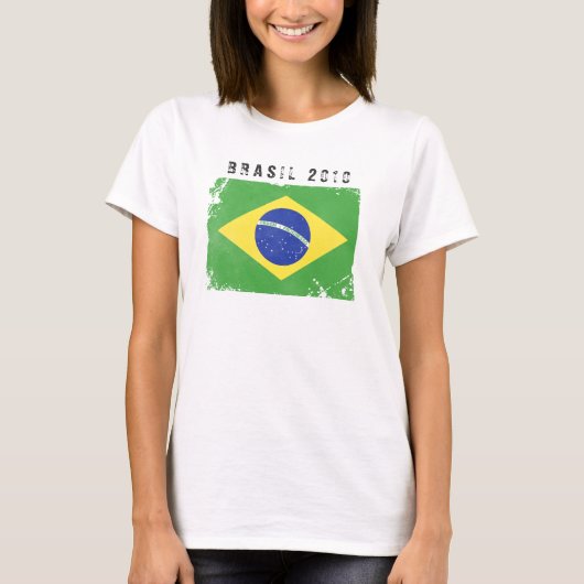 ブラジルの旗のワイシャツ Tシャツ (正面)