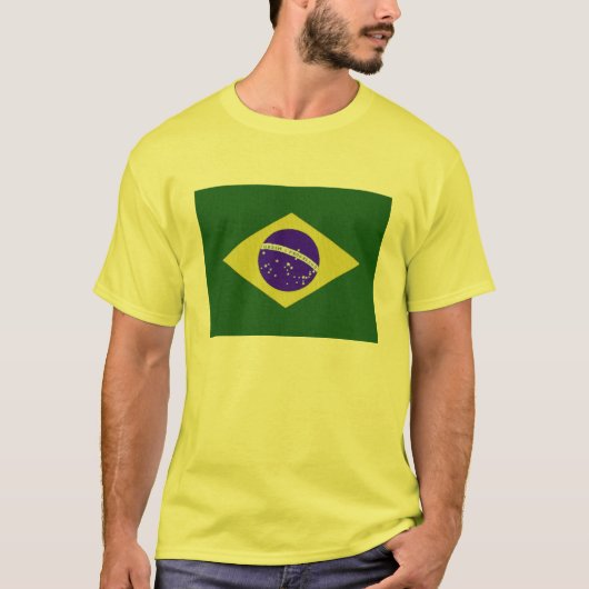 ブラジルの旗の人の黄色いTシャツ Tシャツ (正面)