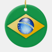 ブラジルの旗の円のオーナメント セラミックオーナメント (裏面)