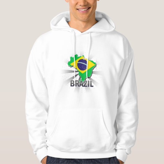ブラジルの旗の地図2.0 パーカ (正面)