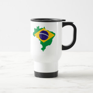ブラジルの旗の地図 トラベルマグ