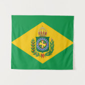 ブラジルの旗の帝国- Bandeira Impérioはブラジルをします タペストリー (正面(横))