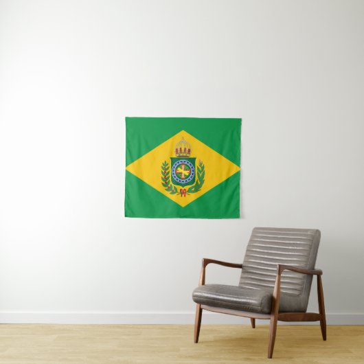 ブラジルの旗の帝国- Bandeira Impérioはブラジルをします タペストリー (インサイチュ(横))