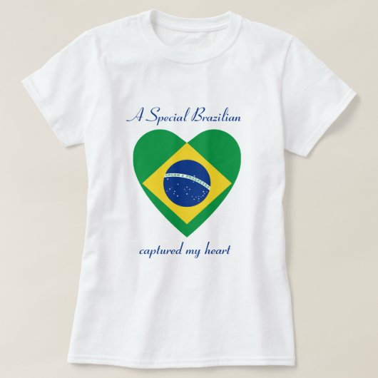 ブラジルの旗の恋人のTシャツ Tシャツ (デザイン正面)