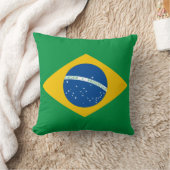 ブラジルの旗の枕、ブラジル、緑の黄色い青 クッション (ブランケット)