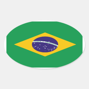 ブラジルの旗の楕円形のステッカー 楕円形シール