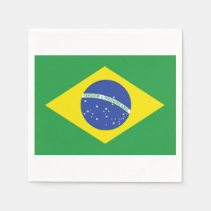 ブラジルの旗の紙ナプキン スタンダードカクテルナプキン