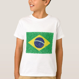 ブラジルの旗の*Hand-sketch*のブラジル人 Tシャツ