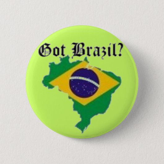 ブラジルの旗のTシャツおよび等 缶バッジ (正面)