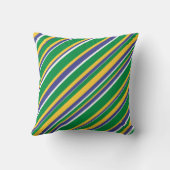 ブラジルの旗は着色されたストライプなパターンをインスパイア クッション (裏面)