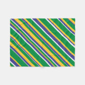 ブラジルの旗は着色されたストライプなパターンをインスパイア フリースブランケット (正面(横))