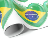 ブラジルの旗愛ハート ラッピングペーパー (ロールコーナー)