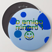 ブラジルの旗色のOの友達Número 1 缶バッジ (正面&裏面)
