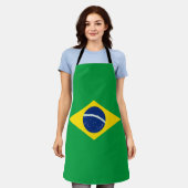 ブラジルの旗 エプロン (着用した状態)