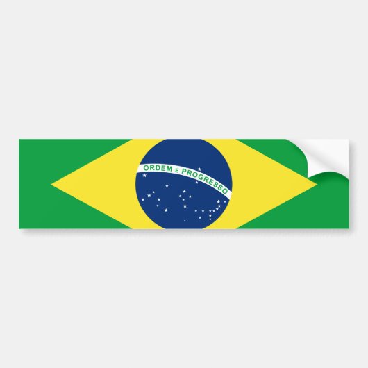 ブラジルの旗 バンパーステッカー (正面)