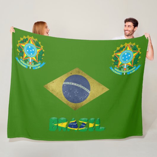 ブラジルの旗 フリースブランケット (インサイチュ)