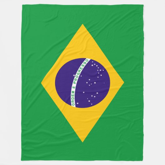 ブラジルの旗 フリースブランケット (正面)