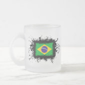 ブラジルの旗 フロストグラスマグカップ (左)