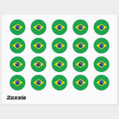 ブラジルの旗 ラウンドシール (シート)