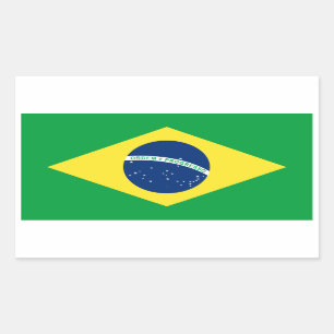ブラジルの旗 長方形シール