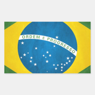 ブラジルの旗 長方形シール
