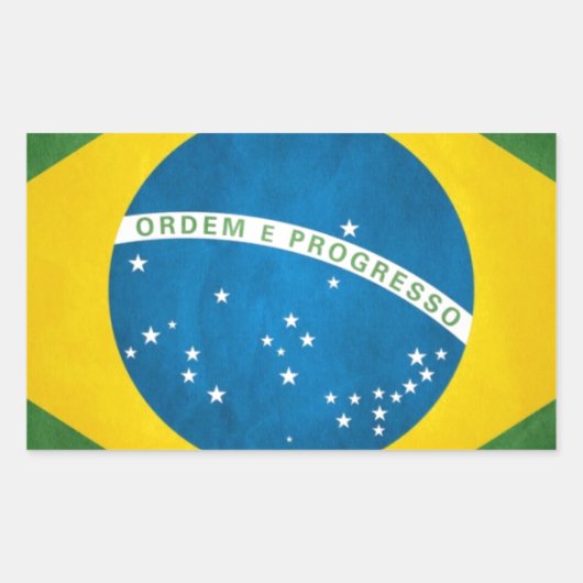 ブラジルの旗 長方形シール (正面)
