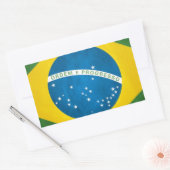 ブラジルの旗 長方形シール (封筒)