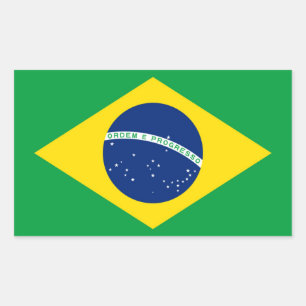 ブラジルの旗 長方形シール