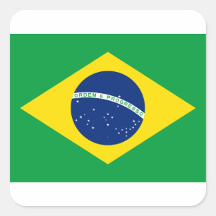 ブラジルの旗- Bandeiraはブラジルをします スクエアシール