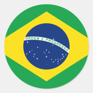 ブラジルの旗- Bandeiraはブラジルをします ラウンドシール
