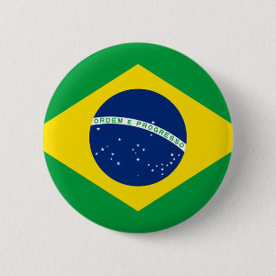 ブラジルの旗- Bandeiraはブラジルをします 缶バッジ