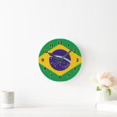 ブラジルの旗WallClocks ラウンド壁時計 (ホーム)