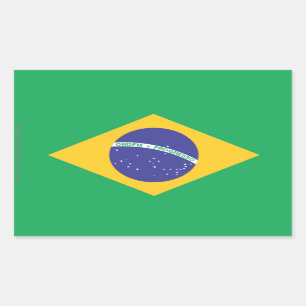 ブラジルの明白な旗 長方形シール