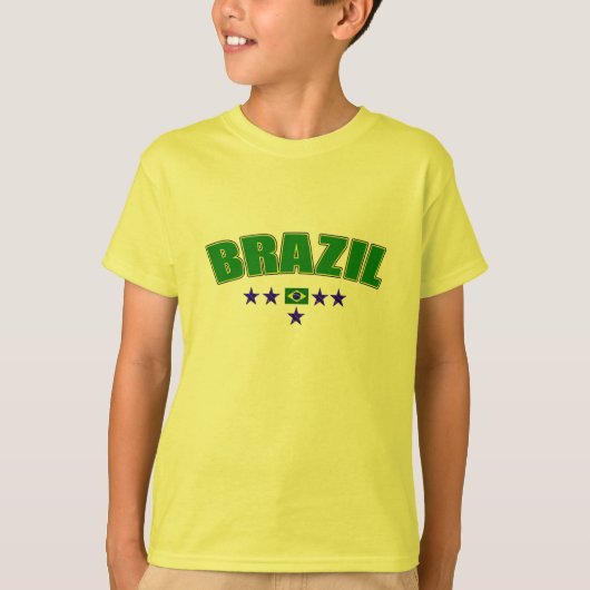 ブラジルの最高の青はロゴの最高のfutebolのギアを言い表わしました tシャツ (正面)