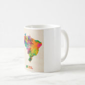ブラジルの水彩画の地図 コーヒーマグカップ (正面右)