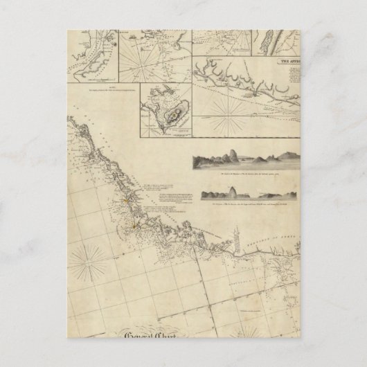 ブラジルの海岸の概要の図表 ポストカード (正面)