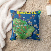 ブラジルの漫画の地図 クッション (ブランケット)