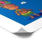 ブラジルの漫画の地図 ポスター (角)