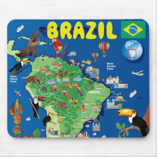 ブラジルの漫画の地図 マウスパッド