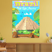 ブラジルの漫画旅行ポスター印刷 キャンバスプリント (インサイチュ (リビング))