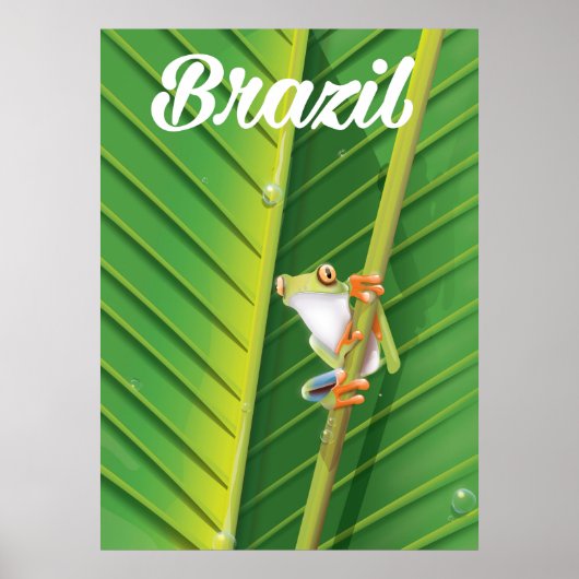 ブラジルの熱帯雨林の木のカエルの旅行ポスター ポスター (正面)