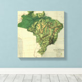 ブラジルの物理的なパノラマ地図ブラジル キャンバスプリント (インサイチュ (ウッドフロア))