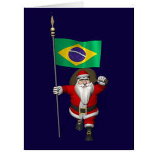 ブラジルの看板のあるサンタクロース