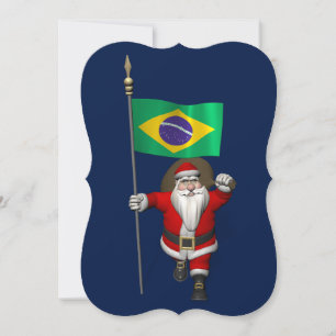 ブラジルの看板のあるサンタクロース シーズンカード