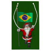 ブラジルの看板のあるサンタクロース スモールペーパーバッグ (裏面)