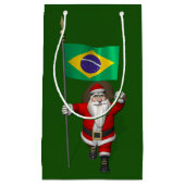 ブラジルの看板のあるサンタクロース スモールペーパーバッグ (正面)