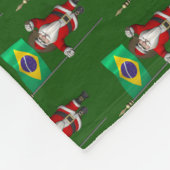 ブラジルの看板のあるサンタクロース フリースブランケット (角)