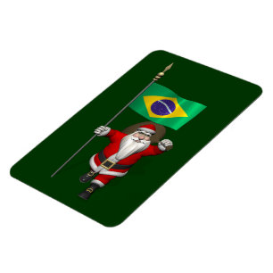ブラジルの看板のあるサンタクロース マグネット