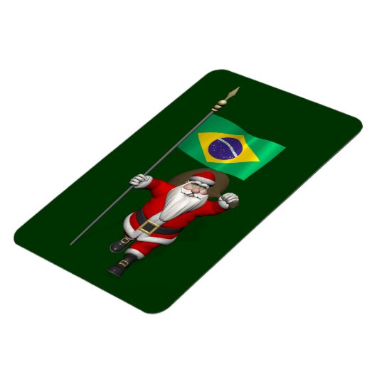 ブラジルの看板のあるサンタクロース マグネット (左側)